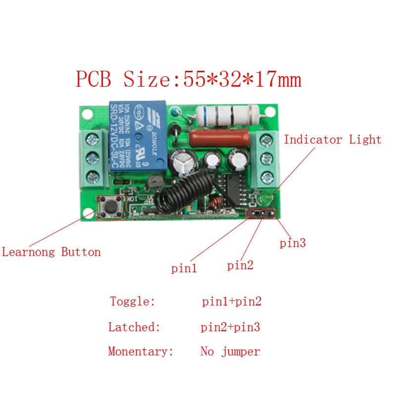 Беспроводной светильник с дистанционным управлением 10 А релейный выход радио 220 В 1 канальный модуль приемника+ передатчик 50-500 м