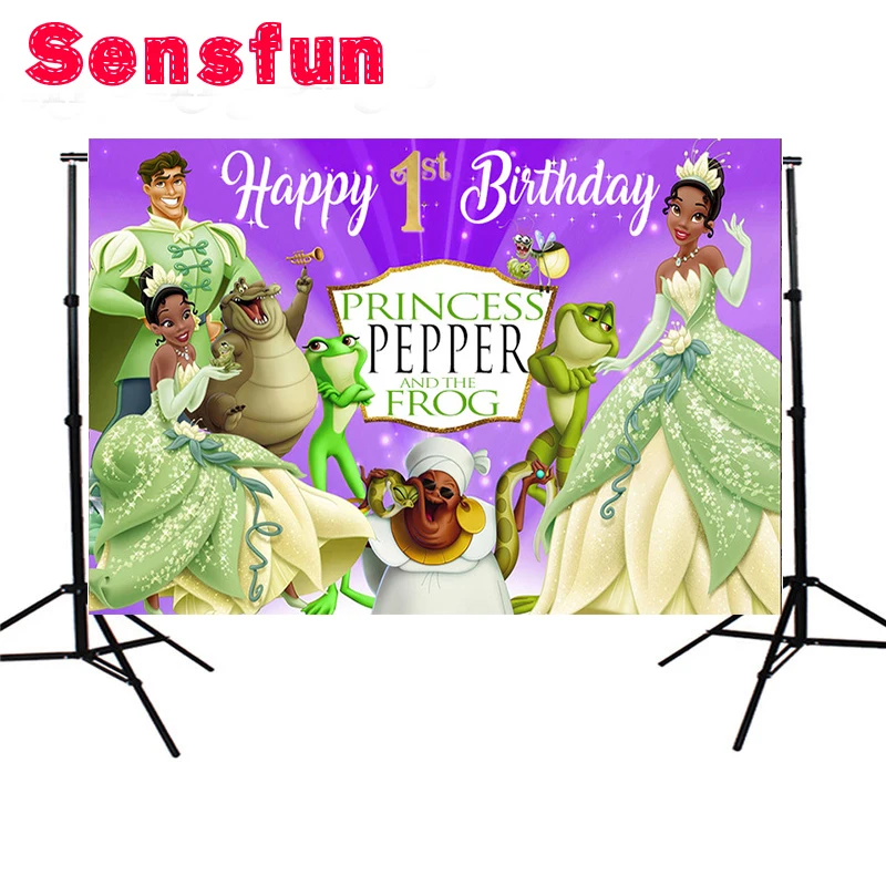 

Sensfun Birthday backdrops Baby Shower the Princess and Frog Background Party Photo Studio Vinyl 7x5ft