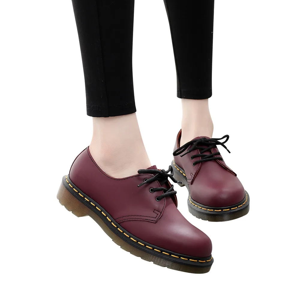 

YOUYEDIAN Fashion Couple Retro Low-Heeled Round Head Tooling Shoes Non-slip Leather Boots botas largas mujer botas hasta la#G35