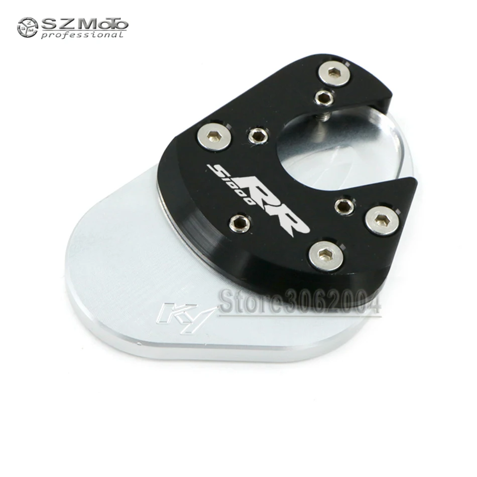 

For BMW S1000RR 2010-2016 2015 2014 Motorcycle CNC Side Kickstand Stand Extension Support Plate With Logo Black