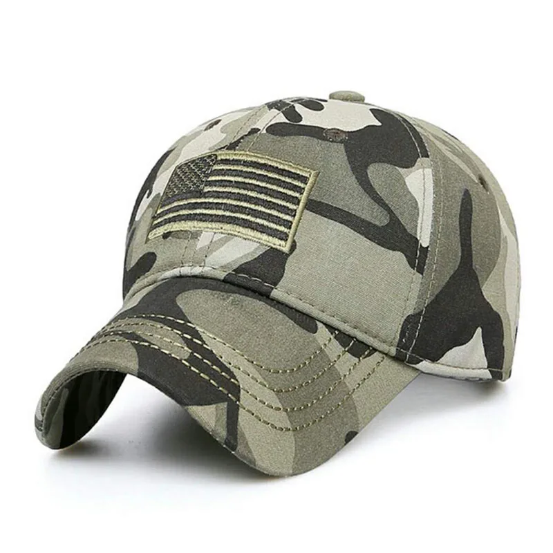 Повседневная тактическая бейсбольная кепка мужская летняя армейская Кепка s шапка регулируемая зеленая камуфляжная бейсболка с флагом США