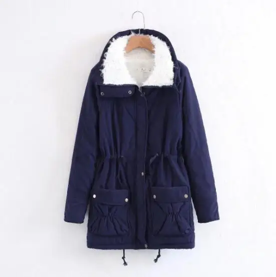 Модная зимняя куртка женская тонкая Свободная верхняя одежда средней длины стеганая куртка Толстая хлопковая куртка теплая флисовая парка S-2XL