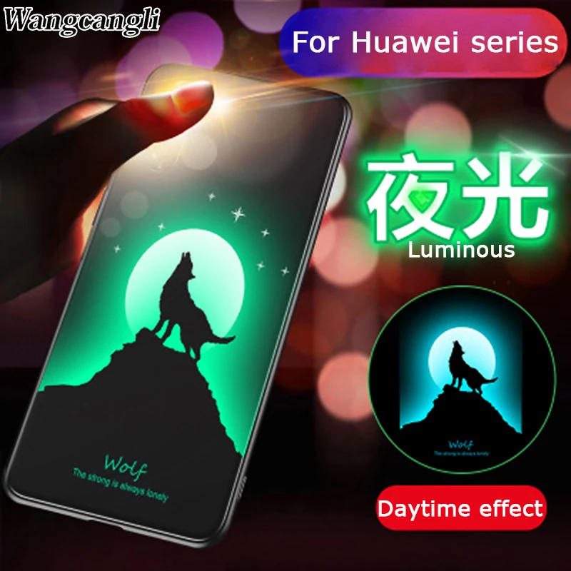 

Huawei P20 Lite Case Cover Luminous wolf Cose For Huawei P20 Pro P10 Lite Honor 10 starry sky starry soft TPU case For Mate 20