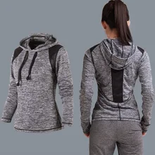 U Женская быстросохнущая футболка для бега с капюшоном на шнурке Спортивная одежда для фитнеса и йоги с длинным рукавом для бега Женский Пуловер Осень