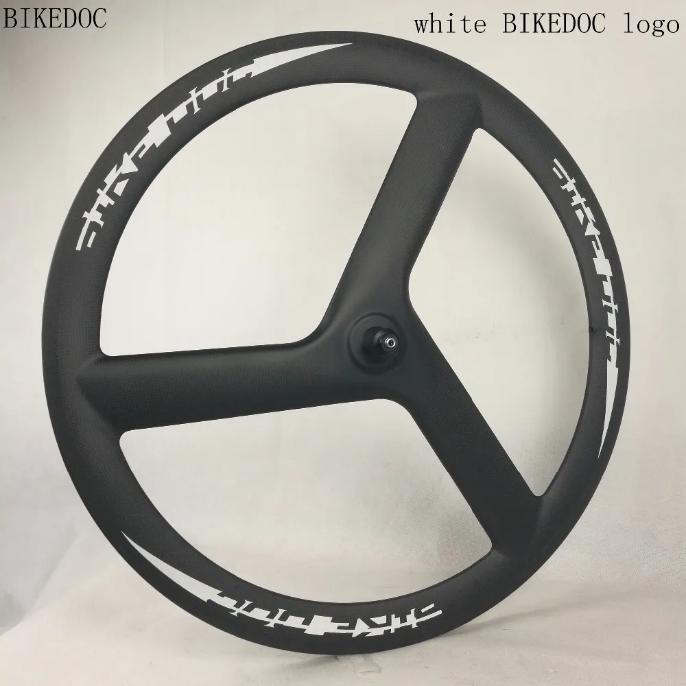 Карбон BIKEDOC 700C Fixed Gear, карбон с 3 спицами, Ширина 20 мм, трубчатые и клинкерные спицевые тройные колеса (art.: 5d5a2a4e) - 5d5a2a4e