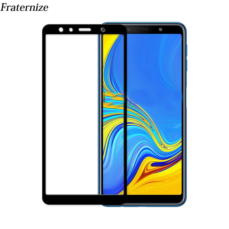 

50 Pcs Full Glue Tempered Glass Full Coverage Screen Protection Film For Samsung Galaxy A7 A9 2018 J4 J6 Plus J8 2018 Glass