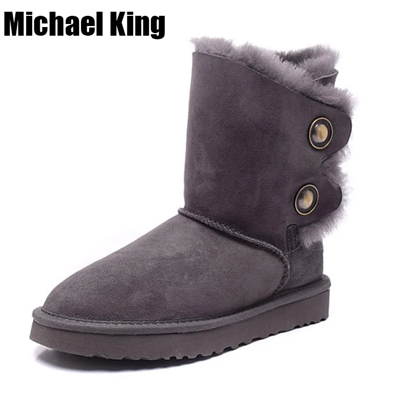 

Top Quality 2018 New Fashion Women 100% Genuine Sheepskin Leather Snow Boots Natural Fur Mujer Botas Warm Real Wool Winter Shoes
