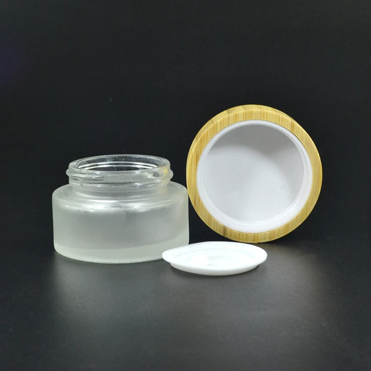 Download 50pcs *50g cosmetic bamboo lid glass jar, 50g face cream ...