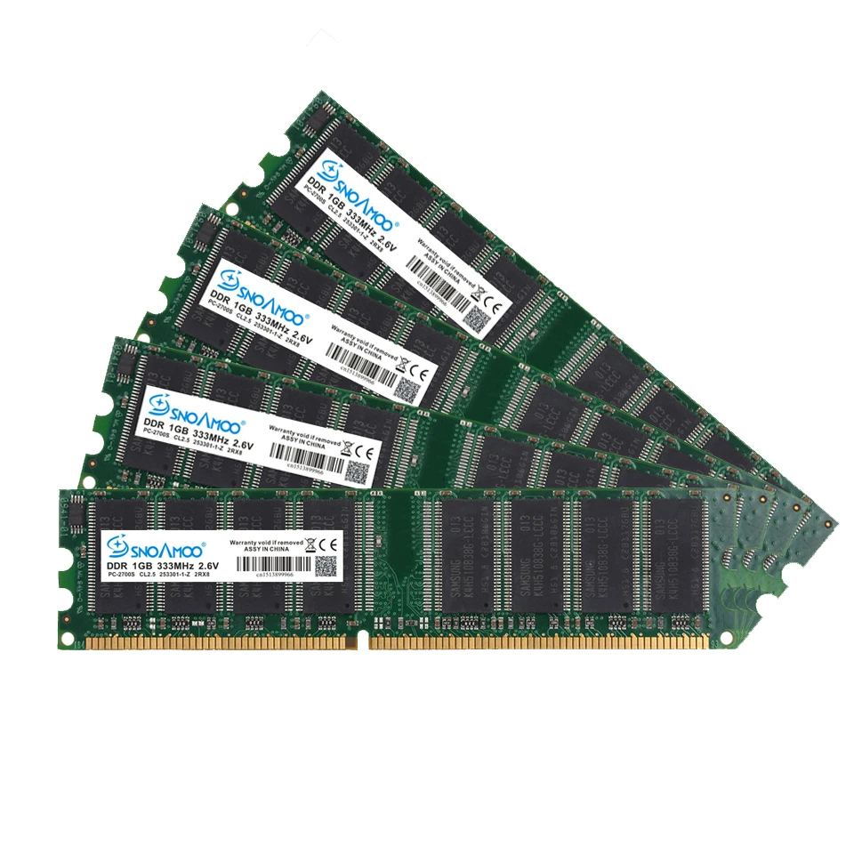Snoamoo Ddr1 Ddr 1gb Pc2700 3200 Ddr 333mhz 400mhz 184pin Memória pc Desktop Cl2.5 Dimm Ram 1g Garantia Vitalícia - Imagem 5