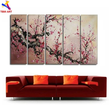 

The Plum Blossom Canvas Painting Handmade Modern Abstract Oil Painting on Canvas Chinese Flower Oil Painting No Framed JYJLV196