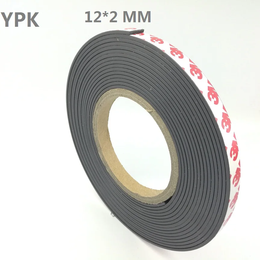 

2 Meter Rubber Strip Magnet 12*2 mm self Adhesive Flexible Magnetic Strip Rubber Magnet Tape 12*2 MM 12mm x 2mm