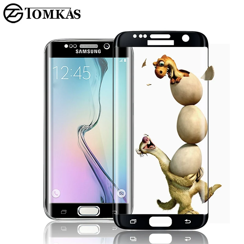 Защитное стекло TOMKAS для Samsung S7 Edge 3d пленка с изогнутыми краями Galaxy S6 Edge|glass for samsung