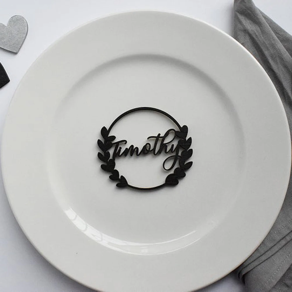 

Custom Guest Name Sign Tag For Wedding Table Decor Personalized Wedding Place Cards Logo Party Decoration Supply Unique Gift