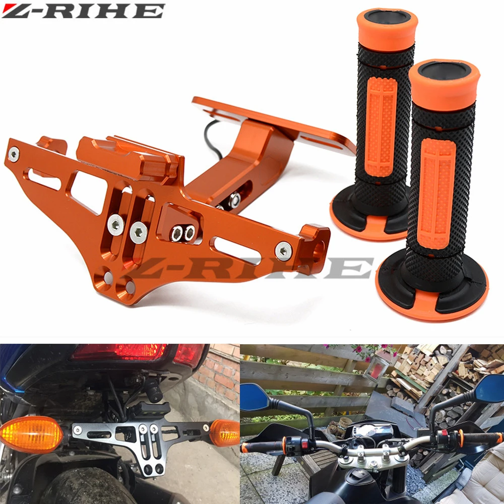motorcycle LED License Plate Bracket Holder and hand grip Dirt Bike for ktm 300 EXC SIX DAYS 250