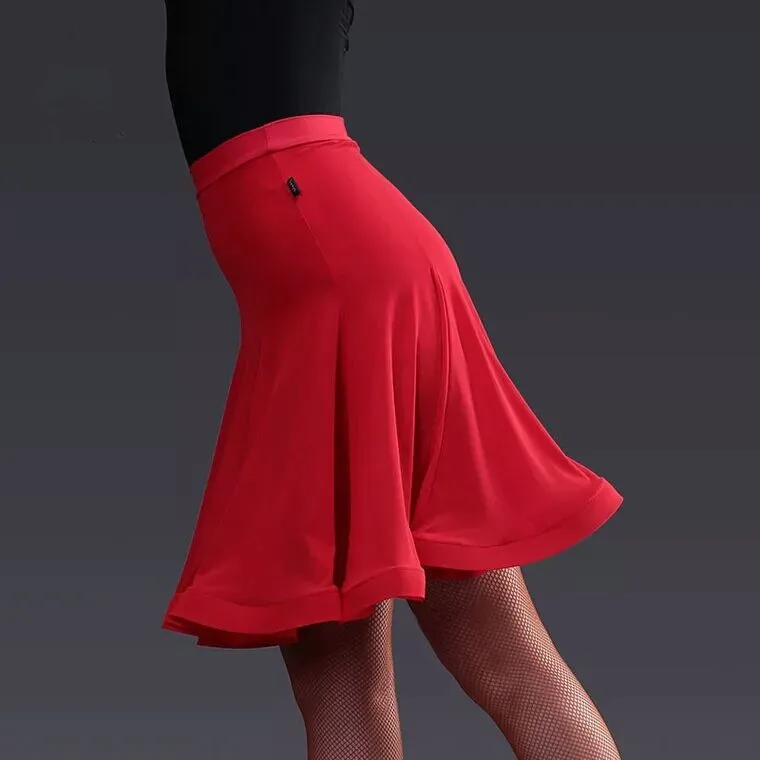 Модная женская бальная юбка для латинских танцев костюм Танго сексуальная юбка Румба Самба танец для женщин тренировочное платье одежда для выступлений - Цвет: Red