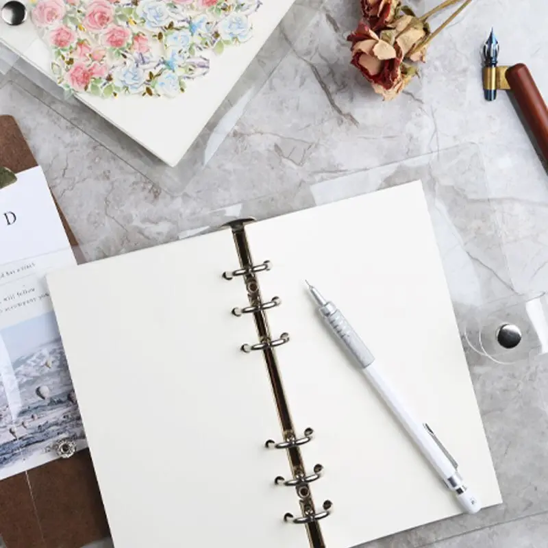 Capa do Caderno a5 a6 a7 Transparente Pvc da Folha Solta Apenas Simples Criativo Planejador Diário Shell Diy Acessório 10 Cheap Cadernos
