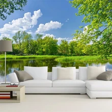 Beibehang 3d большие настенные фрески HD маленький водопад зеленое озеро пейзаж пользовательские 3D обои 3D гостиная фон обои