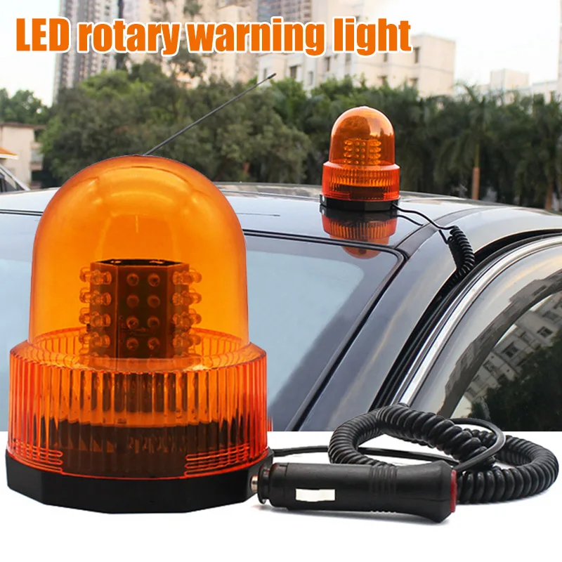 

Hot LED Rotating Warning Light DC12V Magnetic Mounted Waterproof Emergency Lamp BX