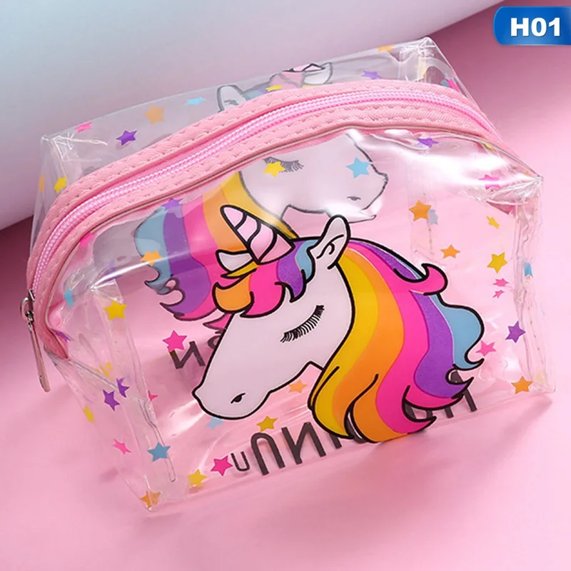 1 шт. прозрачный пенал с единорогом Kawaii школьные принадлежности канцелярские