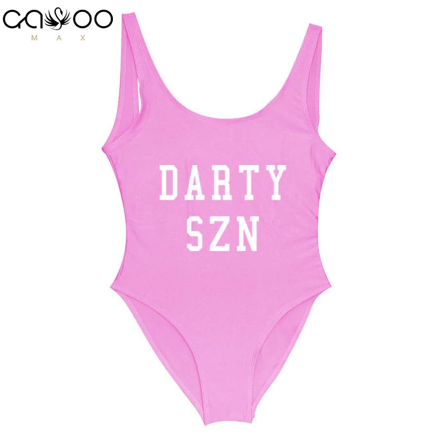 2018 High Cut One Piece Swimsuits Funny Letter Swimsuit One Piece Women