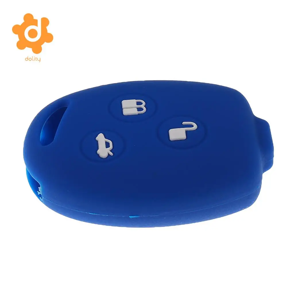 Car Key Shell Fob Case Cover Protector KP-102 for Ford Fiesta Blue+White