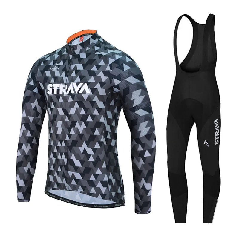 

2018 strava cycling jersey Long Sleeve Cycling Jerseys Cycling clothing bicycle jersey Team bike bicycle Cycling jersey set