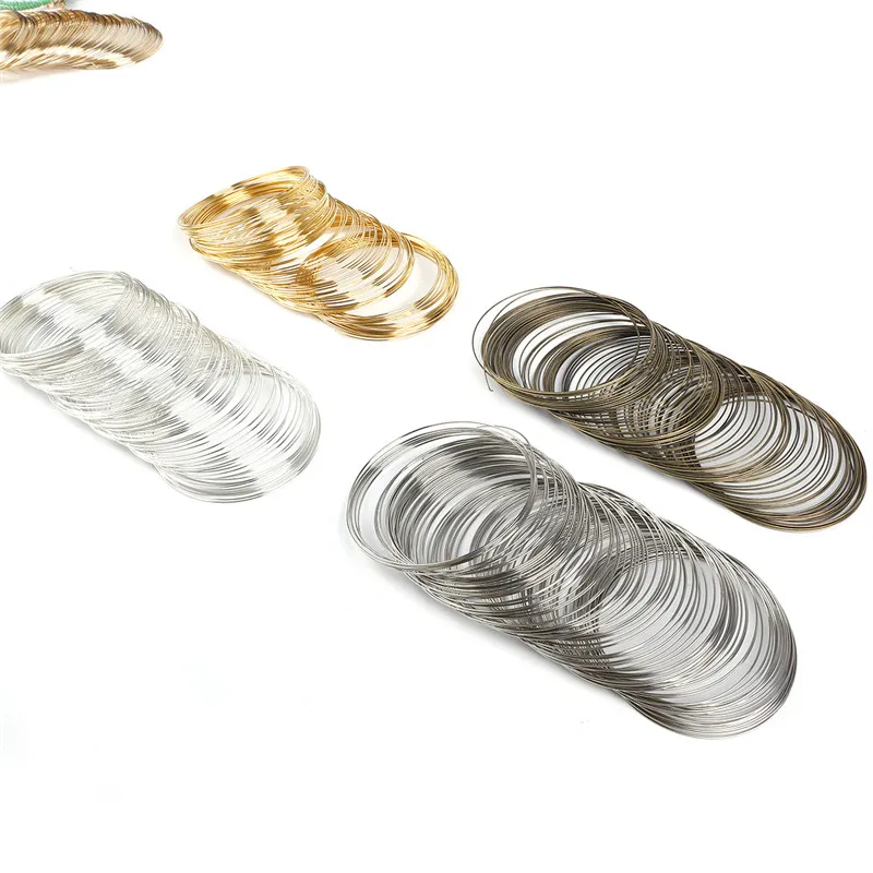100pcs Thickness 0.6mm/Diameter 6cm Wire Chain Bracelet Memory Beading Steel Wire For DIY Jewelry Making