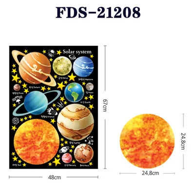 Звездное небо флуоресцентные наклейки на стену звезда ракета НЛО астронавты светится в темноте водонепроницаемые наклейки DIY Декор детской комнаты - Цвет: 07