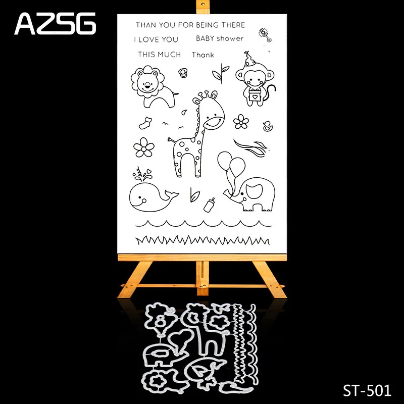 

AZSG giraffe pattern transparent silicone stamp / stamp DIY scrapbook / album decoration stamp cutting knife mold