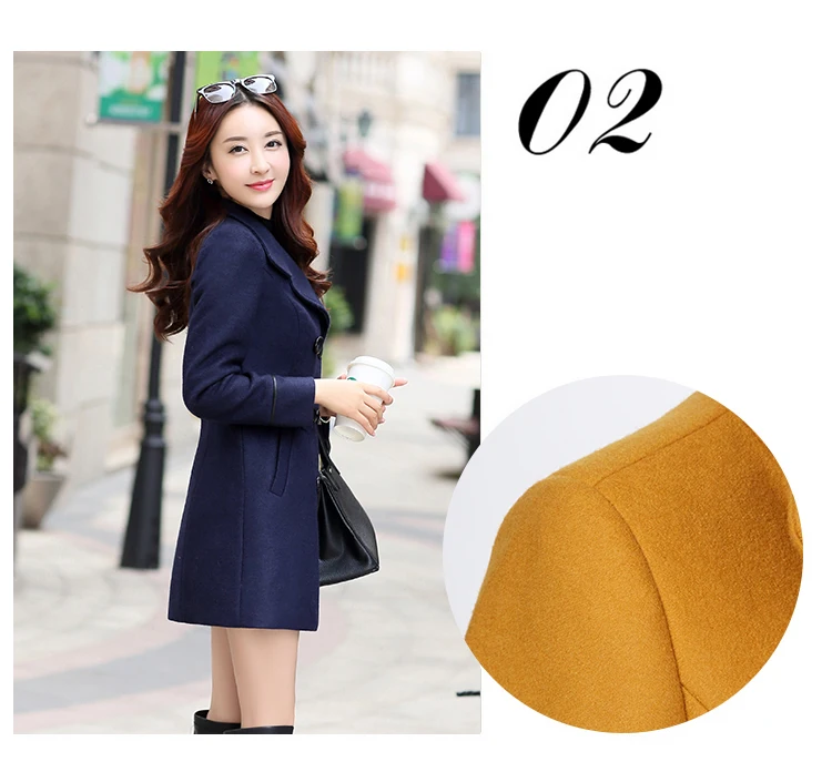 2017 Korean version of the new spring section of the female woolen slim thin woolen jacket in the long paragraph thin section Nizi coat (5)
