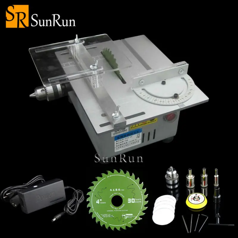 Aluminum miniature table saw high precision DC 24V 7000RPM cutting machine DIY model saws precision carpentry chainsaw