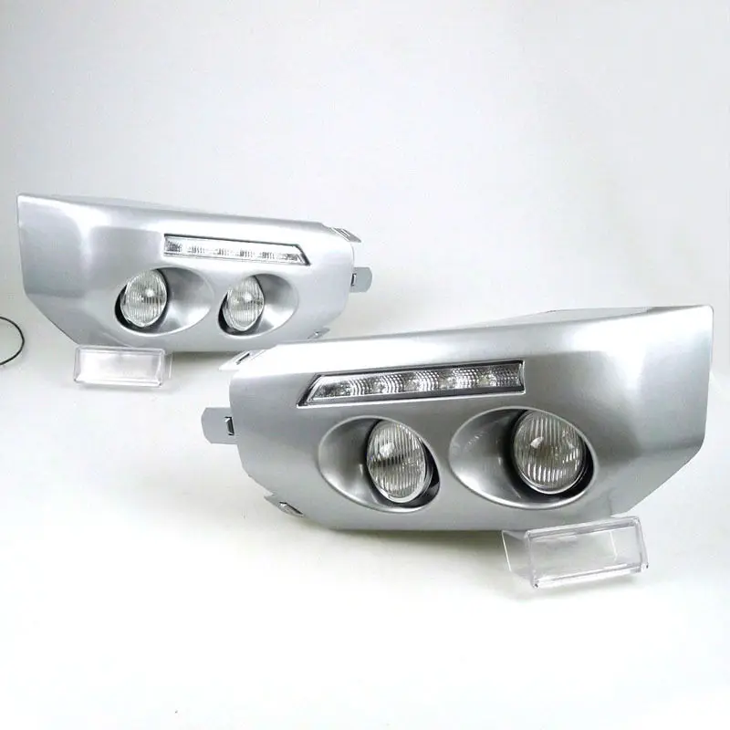 

Fit For Toyota FJ Cruiser 2007-2014 2PCS silvery Front Bumper Fog Lamp + DRL