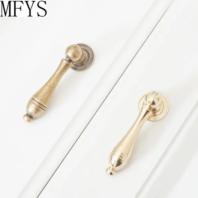 Online Shop Vintage Brass Drop Drawer Knobs Dresser Knob Pulls