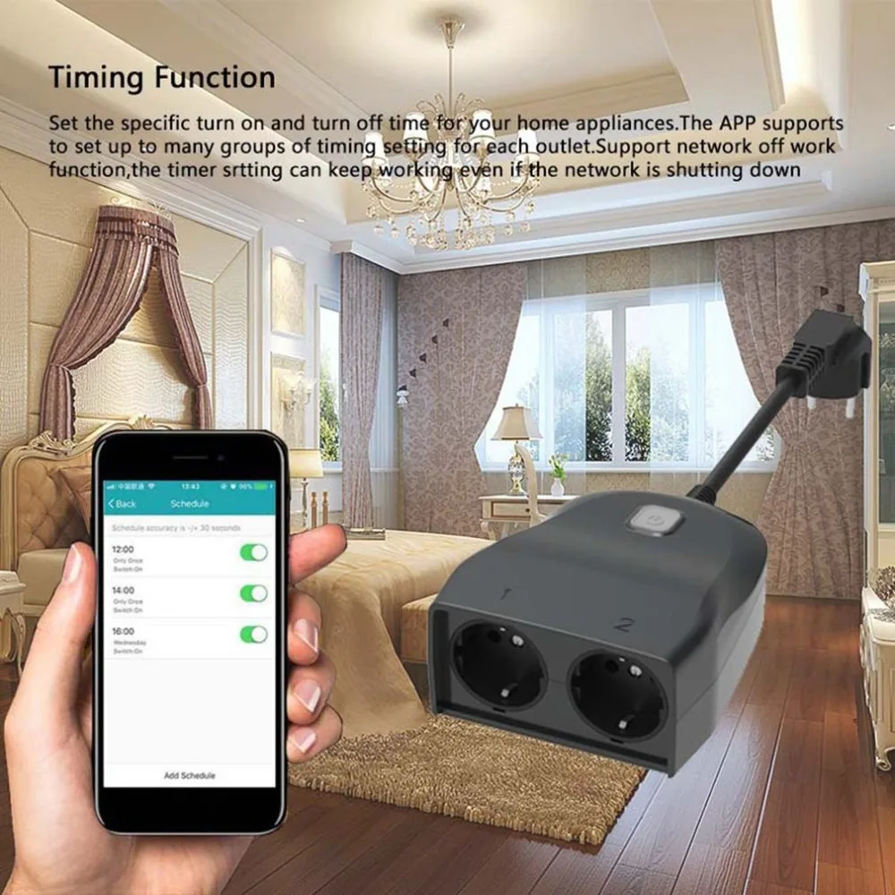 

Smart Power Socket Intelligent 3 Ports Plug Socket WiFi Wireless Remote Power on/off Switch Socket for Smartphones