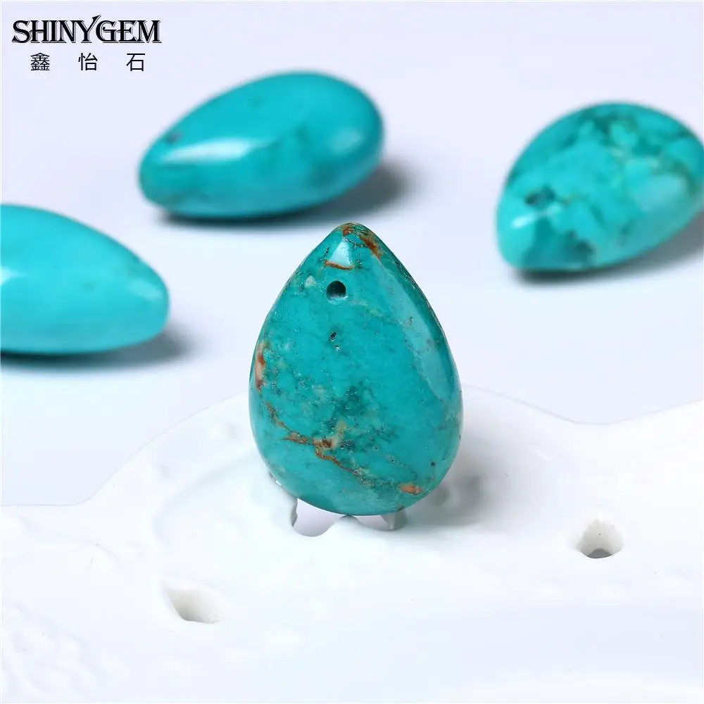 ShinyGem Голубое озеро капли воды бирюзы свободные бусины для изготовления ювелирных изделий класса ААА натуральный узор бирюзовый камень Бусины