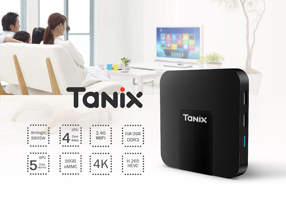 Tanix TX3 мини ТВ Box Amlogic S905W 2 4 ГГц Wi Fi Android 7 1 ГБ Оперативная память 16 Встроенная K HD Smart