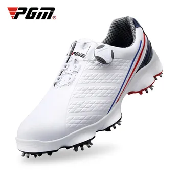 

PGM Golf Shoes Men Waterproof Breathable Antiskid Shoes Knob Buckle Sports Shoes Spiked Nail Training Sneakers XZ107