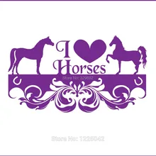 Wall Sticker for Decorating Kids Bedroom I LOVE HORSES Vinyl Free Shipping