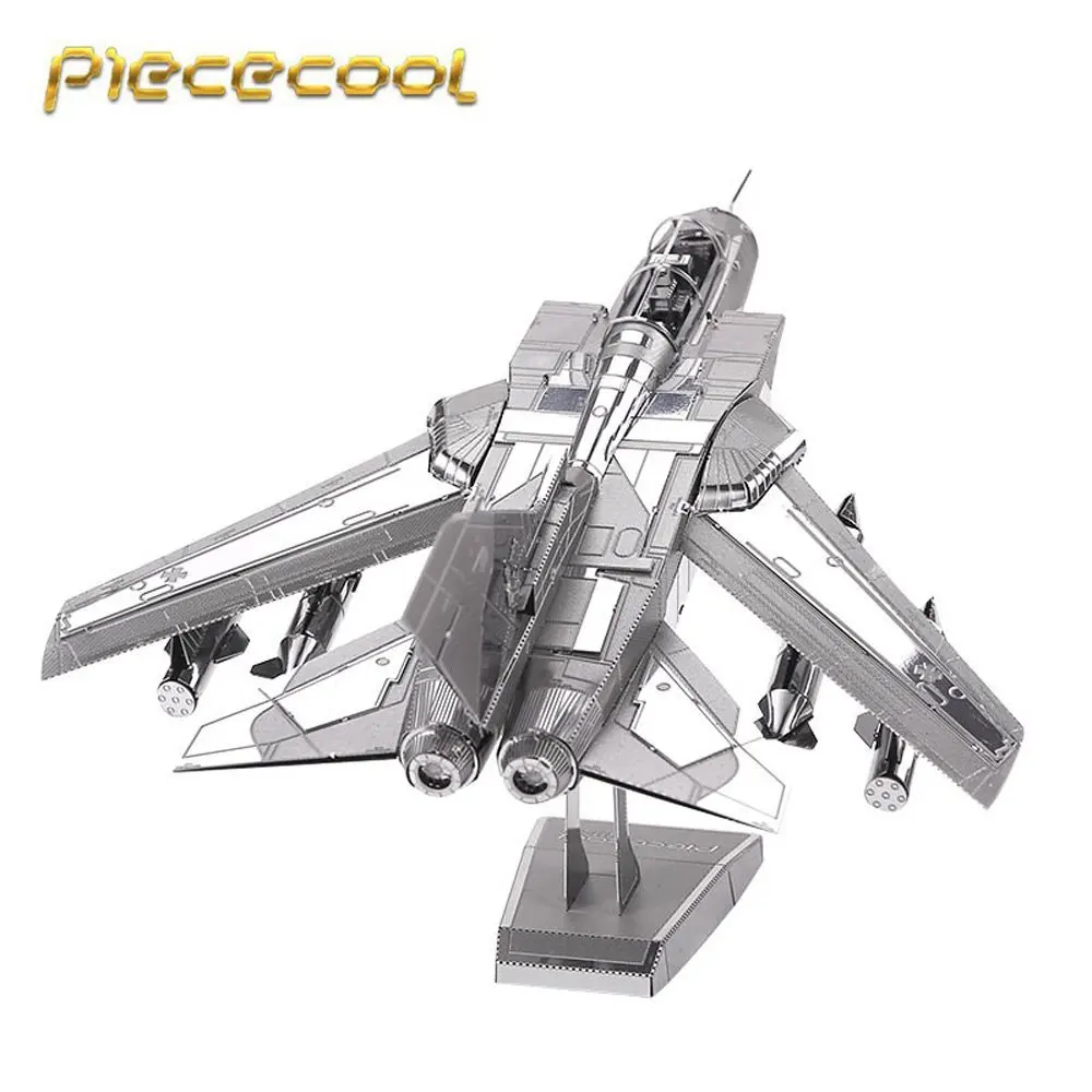 Piececool 3D металлическая головоломка Tornado Fighter Jets Battleplane модель наборы P070-S DIY лазерная