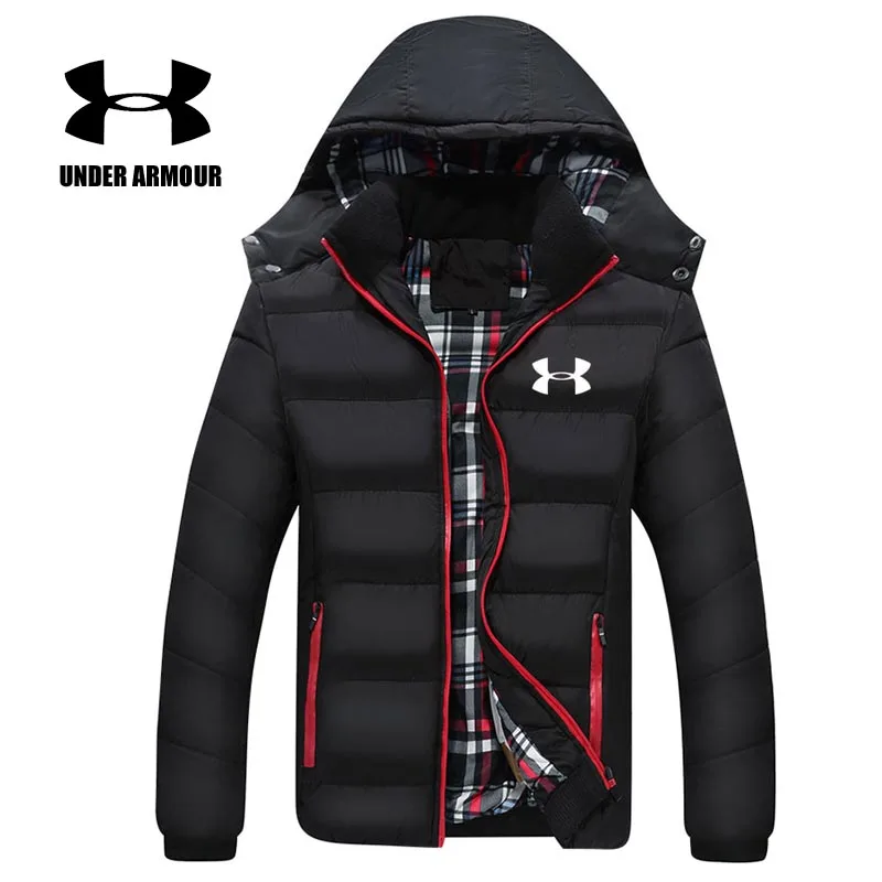

Under Armour Men winter training exercise jackets thick cotton clothes warm Zipper Stand collar jackets chaqueta hombre L-6XL