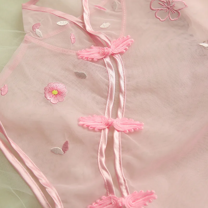 Feeetmoi Chinese Cheongsam Babydoll Sexy Lingerie Women Flower Embroidery Solid Transparent Lingerie Sexy Hot Erotic Costumes Feeetmoi Chinese Cheongsam Babydoll Sexy Lingerie Women Flower Embroidery Solid Transparent Lingerie Sexy Hot Erotic Costumes