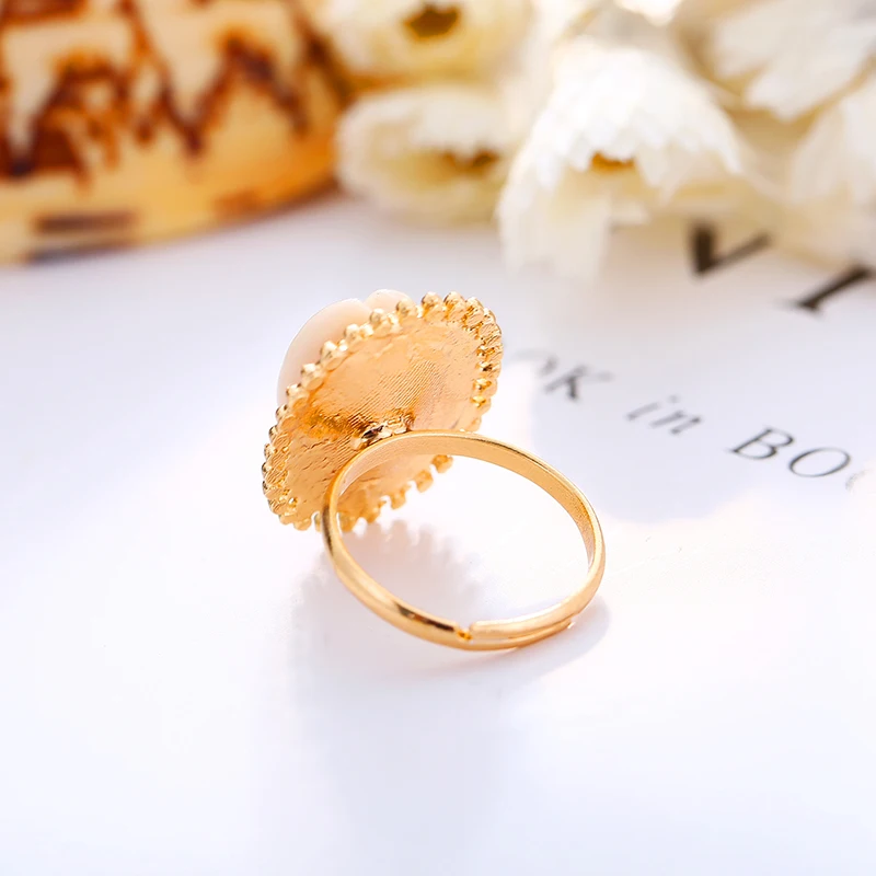 Bohemian Antique Gold Shell Ring Summer Beach Conch Finger Ring For ...