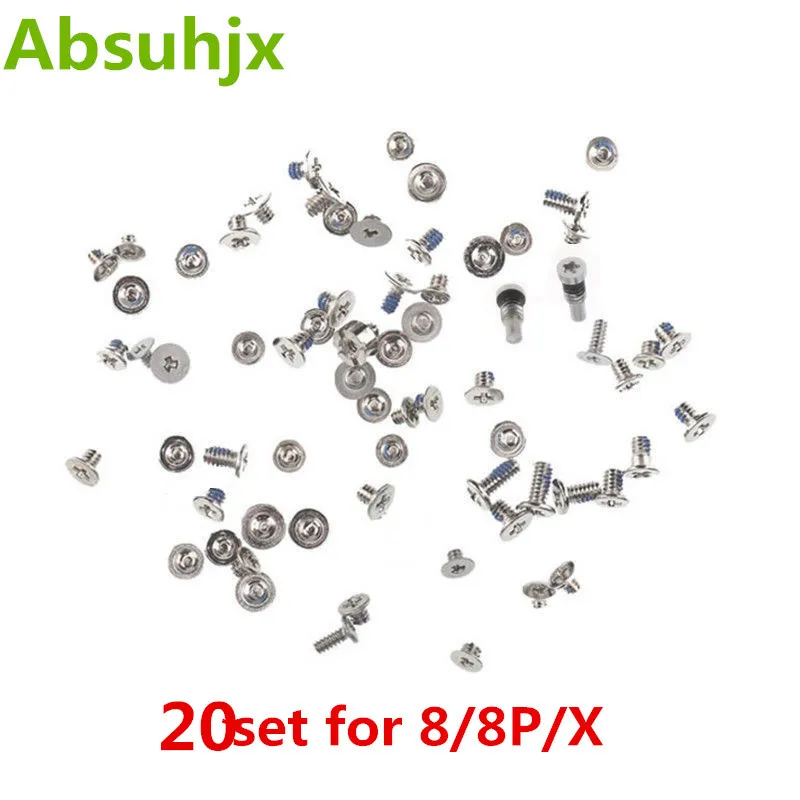 

Absuhjx 20set Screw Set for iPhone 8 7 Plus X 8P Full Screw Kit Accessories with 2 Bottom Screw Repair Parts