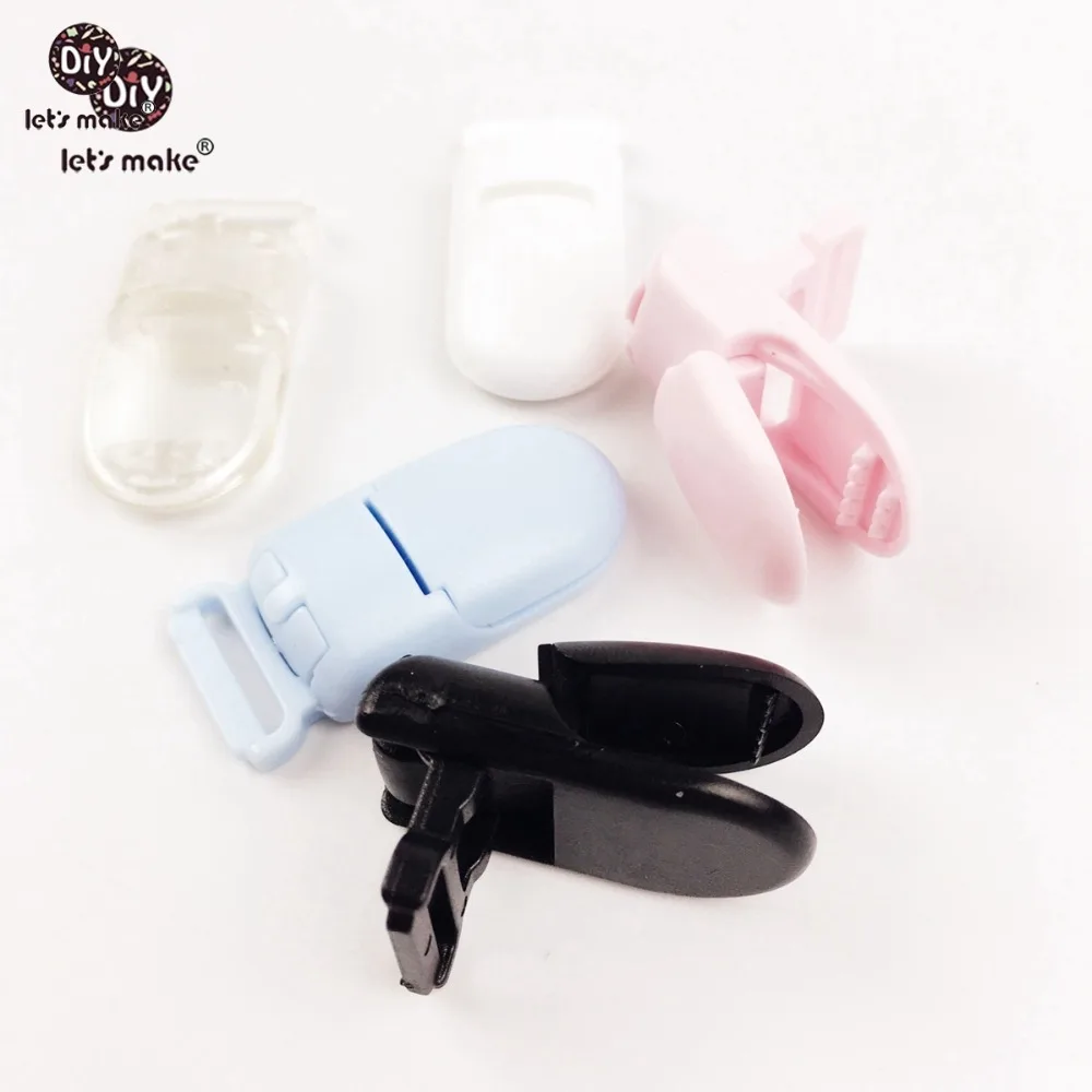 

Let's make Pacifier Clips Plastic 40pcs Bib Holder Badge Card Clips Baby Gift DIY Material 5olors 15mm Suspender Clips