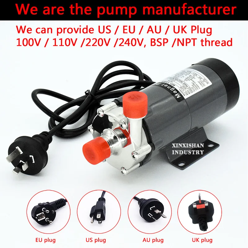 

Food Grade 304 stainless head Homebrew Pump 15R High Temperature Resisting 140C Magnetic Pump Home brew Beer brewing UK plug