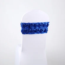 100 шт. 3D Роза фигурка скамейки шляпа эластичный Чехол для стула стример для дома Свадебные украшения Пояса Вечерние Банкетный Декор для стульев створки