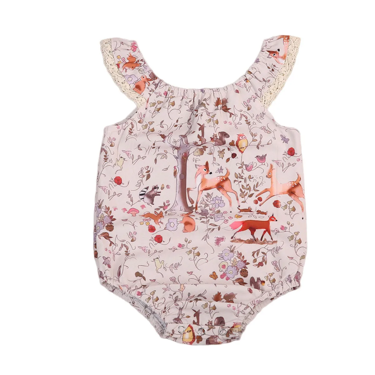 New Style Kids Bodysuits Summer Newborn Infant Baby Girls Animals