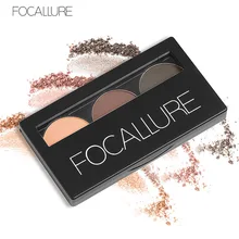 3 Color Waterproof Eye Shadow Eyebrow Powder Make Up Palette Women Beauty Cosmetic Eye Brow Makeup Kit Set by Focallure