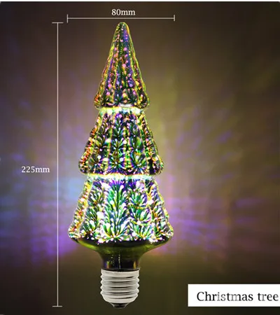 2 шт. красивый LED 3D blub G95 ST64 A60 G80 Алмазная форма 7 Вт E27 110 В 220 красочная волшебная