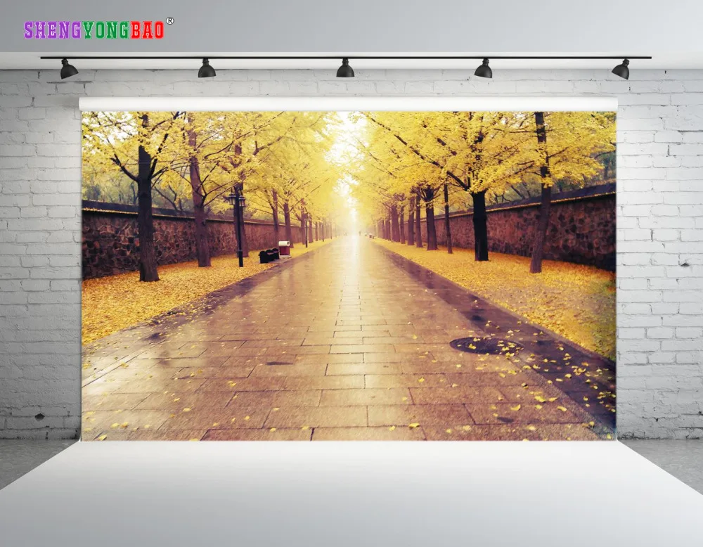

SHENGYONGBAO Vinyl Photography Backdrops Props Blue sky and white cloud forest theme Photo Studio Background SML-0031